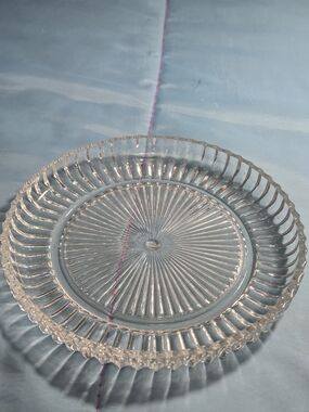 Reidgeleigh  Ribbed  pressed Pattern by Heisey  6'' Clear Glass Trinket Tray
